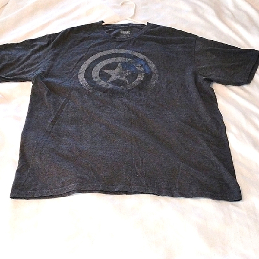 Marvel Captain America t-shirt Gray Blue - Avengers, Size: XL